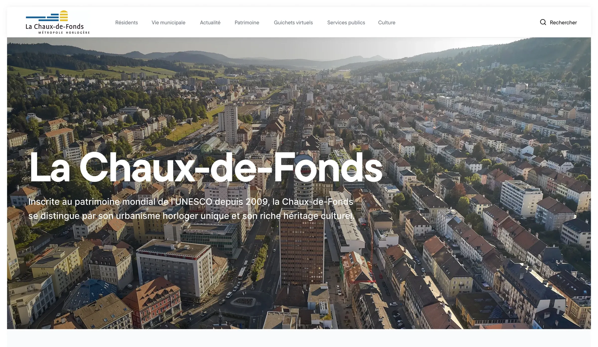 La Chaux-de-Fonds : maquette de la nouvelle page d'accueil